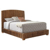 Hand Woven Bed | Banana Leaf | King Size | Chamfered Legs | Brown BM216013