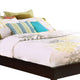 Wooden Eastern King Platform Bed with Chamfered Legs Dark Brown BM216023