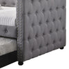 Fabric Upholstered Button Tufted Twin Daybed with Nailhead Trims, Gray