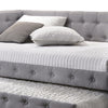 Fabric Upholstered Button Tufted Twin Daybed with Nailhead Trims Gray BM216083