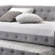 Fabric Upholstered Button Tufted Twin Daybed with Nailhead Trims Gray BM216083