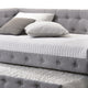 Fabric Upholstered Button Tufted Twin Daybed with Nailhead Trims, Gray