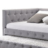 Fabric Upholstered Button Tufted Twin Daybed with Nailhead Trims, Gray