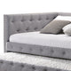 Fabric Upholstered Button Tufted Twin Daybed with Nailhead Trims, Gray