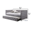 Fabric Upholstered Button Tufted Twin Daybed with Nailhead Trims, Gray