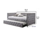 Fabric Upholstered Button Tufted Twin Daybed with Nailhead Trims, Gray