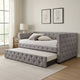 Fabric Upholstered Button Tufted Twin Daybed with Nailhead Trims, Gray