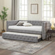 Fabric Upholstered Button Tufted Twin Daybed with Nailhead Trims, Gray