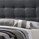 Full Size Bed with Square Button Tufted Headboard Dark Gray By Casagear Home BM216087