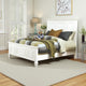 Panel Design High Headboard Queen Size Bed with Molded Details, White