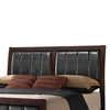 Leatherette Padded Queen Size Bed with Vertical Channels Brown BM216113