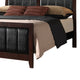 Leatherette Padded Queen Size Bed with Vertical Channels Brown BM216113