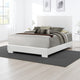 Contemporary Style Low Profile Eastern King Bed with Block Feet, White