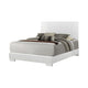 Contemporary Style Low Profile Eastern King Bed with Block Feet, White