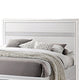 Contemporary Eastern King Bed with Drawers and Glittering Stripes White BM216148