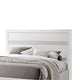 Contemporary Queen Bed with Drawers and Glittering Stripes, White
