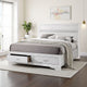 Contemporary Bed | Queen Size | Drawers | Glittering Stripes | White