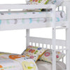 Mission Style Twin Over Twin Bunk Bed with Attached Ladder White