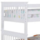Mission Style Twin Over Twin Bunk Bed with Attached Ladder White