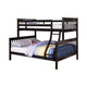 Mission Style Twin Over Full Bunk Bed with Attached Ladder, Black
