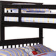 Mission Style Twin Over Full Bunk Bed with Attached Ladder Black
