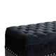 Faux Leather Storage Bench | Nailhead Trim | Button Tufted Seat | Black