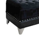 Faux Leather Storage Bench | Nailhead Trim | Button Tufted Seat | Black