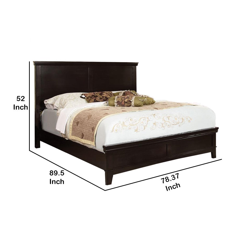 Transitional Style Wooden California King Bed with Tapered Legs Brown By Casagear Home BM216233