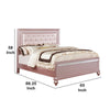 Contemporary Queen Size Wooden Bed With Mirror Trim Details Pink By Casagear Home BM216257