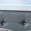 Wooden Eastern King Bed with Leatherette Headboard White and Black BM216278
