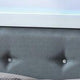 Wooden Eastern King Bed with Leatherette Headboard White and Black BM216278