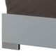Wooden Queen Bed with Leatherette Headboard and LED trims White and Black BM216279