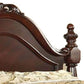 Traditional Style Eastern King Wooden Bed with Floral Carvings Brown By Casagear Home BM216289