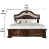 California King Wooden Bed with Intricate Carved Headboard Brown By Casagear Home BM216319