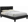 Low Profile California King Size Bed with Button Tufted Headboard, Black