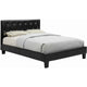 Low Profile California King Size Bed with Button Tufted Headboard, Black
