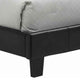 Low Profile California King Size Bed with Button Tufted Headboard Black