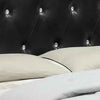 Low Profile California King Size Bed with Button Tufted Headboard Black