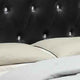 Low Profile California King Size Bed with Button Tufted Headboard Black