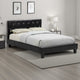Low Profile Eastern King Size Bed with Button Tufted Headboard, Black