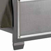 Textured California King Size Bed with Silver Trim Accents Beige