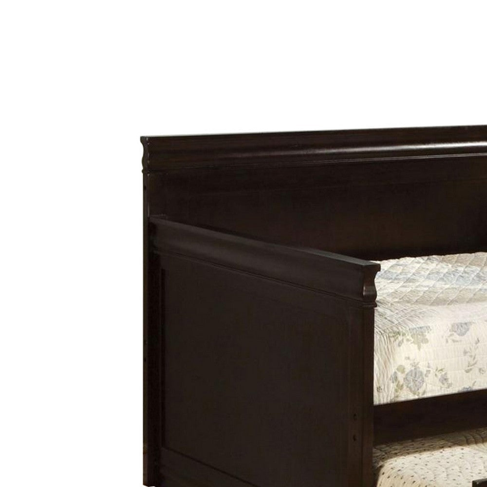 Traditional Style Wooden Daybed with Trundle Brown BM216367