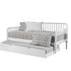 Wooden Twin Size Bed with Bobbin Motif Spindles, White By Casagear Home