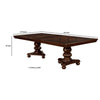 Wooden Extendable Dining Table with Ornate Double Pedestal Base Brown By Casagear Home BM216392