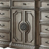 Traditional Dresser with 2 Door Storage and Molded Details, Antique Silver