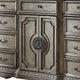 Traditional Dresser with 2 Door Storage and Molded Details, Antique Silver