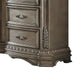 Traditional Dresser with 2 Door Storage and Molded Details, Antique Silver