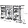 Traditional Dresser with 2 Door Storage and Molded Details, Antique Silver