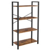 47" 4-Tier Bookcase with Cross Back, Brown and Black By Casagear Home