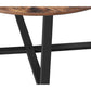 36" Round Wood Top Coffee Table, Brown and Black By Casagear Home